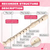 Picture of Soprano Recorder Instrument for Kids&Student - German Fingering 8 Hole Flute ABS Descant Recorders for Beginners with Cleaning Rod and Bag, Beige