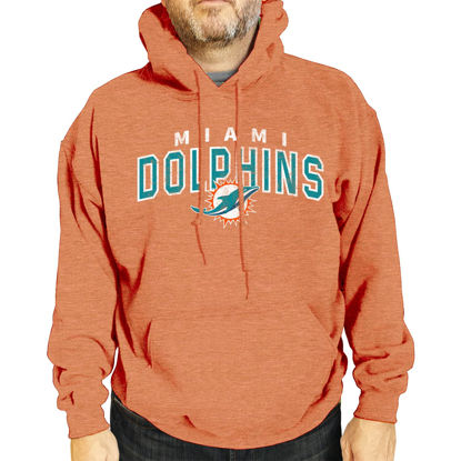 Picture of Team Fan Apparel NFL Adult Unisex Starting Fresh Ultra Soft Fleece Hooded Sweatshirt, Heathered Football Hoodie (Miami Dolphins - Orange, Adult Medium)