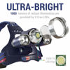 Picture of DanForce Headlamp. USB Rechargeable LED Head Lamp. Ultra Bright CREE 1080 Lumen Head Flashlight + Red Light. HeadLamps for Adults, Camping, Outdoors & Hard Hat Work. Zoomable IPX54 Headlight