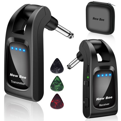 Picture of Wireless Guitar System 2.4 GHz with 6 Channels Rechargeable Audio Wireless Guitar Transmitter Receiver for Guitar Bass Electric Instruments