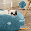 Picture of Bedsure Calming Dog Bed for Small Dogs - Donut Washable Small Pet Bed, 23 inches Anti-Slip Round Fluffy Plush Faux Fur Large Cat Bed, Fits up to 25 lbs Pets, Washed Blue