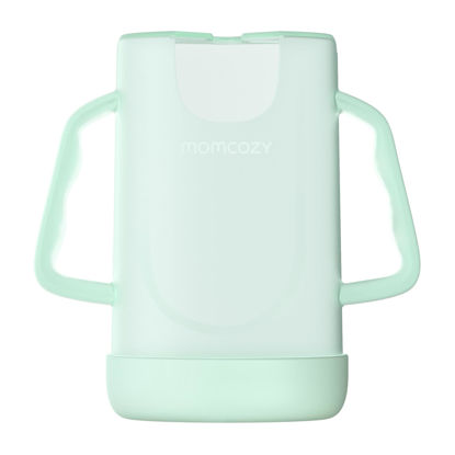 Picture of Momcozy Squeeze Pouch Holder for Food Pouches and Drink Boxes, Baby Pouch Holder Allows Baby to Self-feed and Avoid Messes, Baby Food Pouch Holder Handle is Easy to Grip, Comfortable, Green