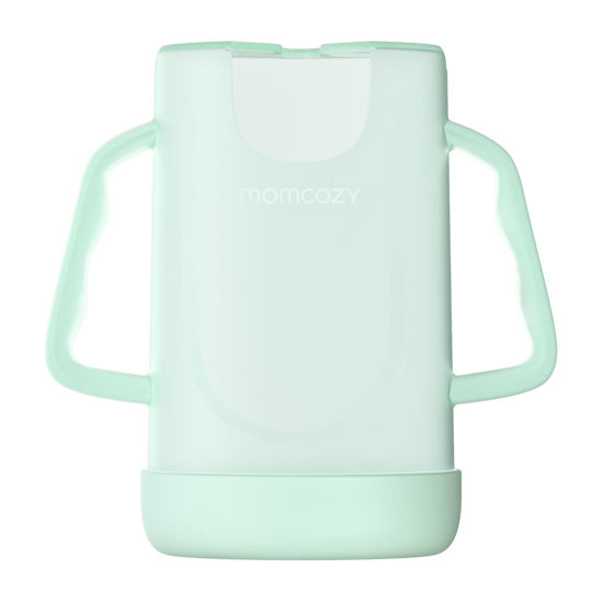 Picture of Momcozy Squeeze Pouch Holder for Food Pouches and Drink Boxes, Baby Pouch Holder Allows Baby to Self-feed and Avoid Messes, Baby Food Pouch Holder Handle is Easy to Grip, Comfortable, Green