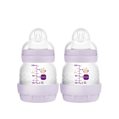 Picture of MAM Easy Start Anti-Colic Baby Bottle, Extra Slow Flow, Breastfeeding-Like Silicone Nipple Bottle, Reduces Colic, Gas, & Reflux, Easy-to-Clean, BPA-Free, Vented Baby Bottles for Newborns, 0-3 Months