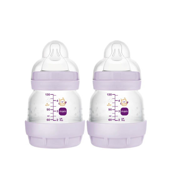 Picture of MAM Easy Start Anti-Colic Baby Bottle, Extra Slow Flow, Breastfeeding-Like Silicone Nipple Bottle, Reduces Colic, Gas, & Reflux, Easy-to-Clean, BPA-Free, Vented Baby Bottles for Newborns, 0-3 Months