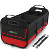 Picture of Simniam Large Trunk Organizer for Car, Collapsible Multi Compartment Car Trunk Organizer with 2 Retractable Straps, Suitable for All Kinds of Cars, SUV, Minivan - 4 Compartments Red