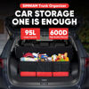 Picture of Simniam Large Trunk Organizer for Car, Collapsible Multi Compartment Car Trunk Organizer with 2 Retractable Straps, Suitable for All Kinds of Cars, SUV, Minivan - 4 Compartments Red
