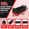 Picture of Simniam Large Trunk Organizer for Car, Collapsible Multi Compartment Car Trunk Organizer with 2 Retractable Straps, Suitable for All Kinds of Cars, SUV, Minivan - 4 Compartments Red