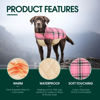 Picture of Kuoser Warm Dog Coat, Reversible Dog Jacket Waterproof Dog Winter Coat British Style Plaid Dog Clothes Pet Dog Cold Weather Coats Cozy Snow Jacket Vest for Small Medium Large Dogs Pink XL