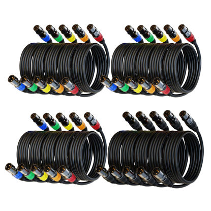 Picture of AuxLink XLR Cables, XLR Microphone Cable 25ft 20Pack Mic Cable Male to Female Gold-Plated 3-Pins Compatible with Microphones, Stage Lighting, Speaker Systems and More