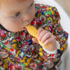 Picture of Bumkins Sleeved Bib for Girl or Boy, Baby and Toddler for 6-24 Mos, Essential Must Have for Eating, Feeding, Baby Led Weaning Supplies, Long Sleeve Mess Saving Food Catcher, Nintendo Super Mario