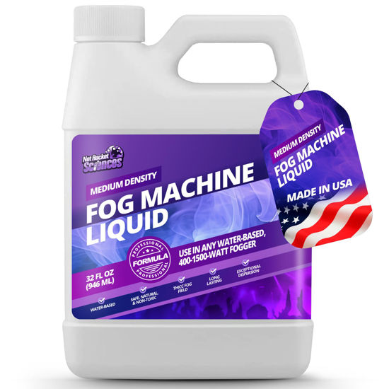 Picture of 32 oz Fog Machine Liquid Smoke - Medium Density Smoke Machine Fog, Fog Juice for 400-1500 Watt Foggers, Premium Water-Based Fog Fluid for Thick, Long-Lasting Fog, Ideal for Concerts, Parties & Events