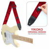 Picture of YIKOKO Guitar Strap 2 inch Velvet Guitar Straps with Full Grain Leather End, for Bass Electric and Acoustic Guitars, Free Strap Button, 2 Strap Locks and 4 Guitar Picks