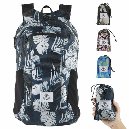Picture of 4Monster Hiking Daypack,Water Resistant Lightweight Packable Backpack for Travel Camping Outdoor (Flower Blue, 16L)