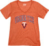 Picture of Blue 84 Virginia Tech Hokies Women's Tri-Blend T-Shirt Vintage Arch Over Secondary Color, Orange, Small