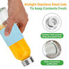 Picture of Zukro Glass Water Bottles with Lids 18 oz, Reusable Clear Juice Bottles with Stainless Steel Airtight Cap for Juicing, Leak Proof Drinking Bottles with Silicone Grip Sleeve, BPA Free, Set of 3