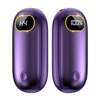 Picture of Hand Warmers Rechargeable - 14000mAh Electric Hand Warmers Rechargeable 2 Pack Heat Up to 131℉ with 18Hrs Warmth, Reusable Electronic Portable Pocket Heater for Women Man Golf Raynauds Camping