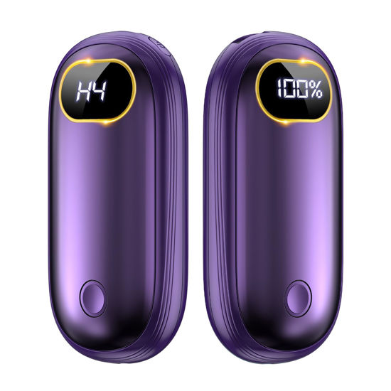 Picture of Hand Warmers Rechargeable - 14000mAh Electric Hand Warmers Rechargeable 2 Pack Heat Up to 131℉ with 18Hrs Warmth, Reusable Electronic Portable Pocket Heater for Women Man Golf Raynauds Camping