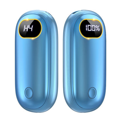 Picture of Hand Warmers Rechargeable - 14000mAh Electric Hand Warmers Rechargeable 2 Pack Heat Up to 131℉ with 18Hrs Warmth, Reusable Electronic Portable Pocket Heater for Women Man Golf Raynauds Camping