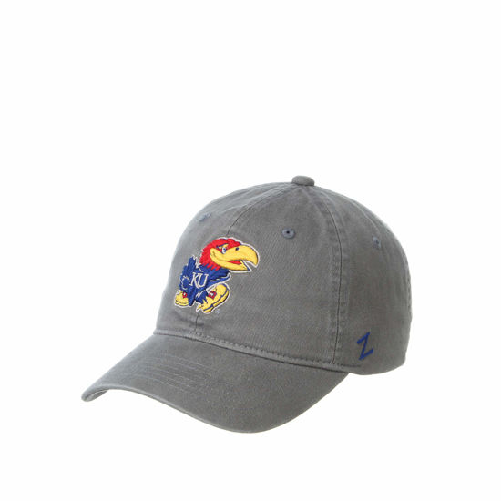 Picture of NCAA Kansas Jayhawks Mens Adjustable Scholarship Hat Charcoal, Kansas Jayhawks Charcoal, Adjustable, One size