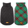 Picture of Kuoser Warm Dog Coat, Reversible Dog Jacket Waterproof Dog Winter Coat British Style Plaid Dog Clothes Pet Dog Cold Weather Coats Cozy Snow Jacket Vest for Small Medium Large Dogs Christmas Green L