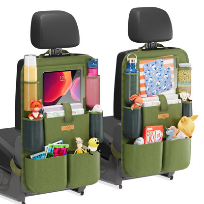 Picture of SURDOCA Car Organizers and Storage, Upgraded Car Seat Organizer with 11-inch Touch Screen Tablet Holder, Backseat Car Organizer with 8 Pockets, Car Seat Protector Road Trip Essentials for Kids