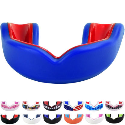 Picture of Oral Mart Blue/Red Youth Mouthguard for Kids - Youth Mouthguard for Karate, Flag Football, Martial Arts, Taekwondo, Boxing, Football, Rugby, BJJ, Muay Thai, Soccer, Hockey