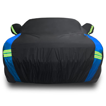 Picture of Avecrew Dodge Challenger Car Cover Waterproof All Weather for Automobiles, Outdoor Full Exterior Covers Fit 2008-2023 Dodge Challenger with Windproof Strap and Driver Door Zipper