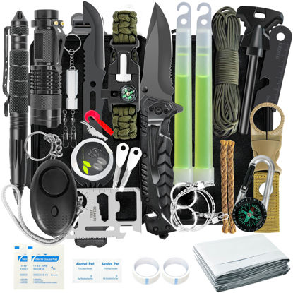 Picture of Survival Kits 38 in 1, Gifts for Men Dad Husband Him Fathers Day, Survival Gear and Equipment, Camping Accessories/Cool Gadget/Fishing Hunting Camping Essentials for Teen Men Women Adventure Lovers