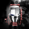 Picture of Dynofit M14×1.5 OEM Lug Nuts Fit Do-dge Bui-ck Cadi-llac Chry-sler 20× Sliver Nuts Hex 22mm(7/8')' Height 1.5'' Conical Cone Bulge Seat