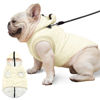 Picture of Vecomfy Fleece Lining Dog Hoodie with Harness Built in,Extra Warm Medium Dog Jacket in Winter Doggie Coats with Hooded,Light Yellow L