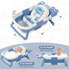 Picture of MoreFeel Collapsible Baby Bathtub for Newborn with Thermometer & 1 Hooded Towel & 1 Soft Floating Cushion,Portable Travel Bathtub with Drain Hole, Durable Foldable Baby Tubs for Infants to Toddler