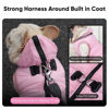 Picture of Vecomfy Fleece Lining Dog Hoodie with Harness Built in,Extra Warm Medium Dog Jacket in Winter Doggie Coats with Hooded,Light Pink XL