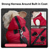Picture of Vecomfy Fleece Lining Dog Hoodie with Harness Built in,Extra Warm Medium Dog Jacket in Winter Doggie Coats with Hooded,Red L