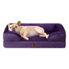 Picture of EHEYCIGA Orthopedic Dog Bed for Small Dogs, Waterproof Memory Foam Small Dog Beds with Sides, Non-Slip Bottom and Egg-Crate Foam Medium Dog Couch Bed with Washable Removable Cover, Purple