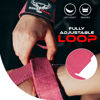 Picture of BEAST RAGE Weight Lifting Straps Fitness Padded Cotton Wrist Support Gel Advanced Grips Dumbbell Bar Wraps Heavy Duty Gym Bodybuilding Straps Power Deadlift Barbells Non Slip Exercise (Pink)