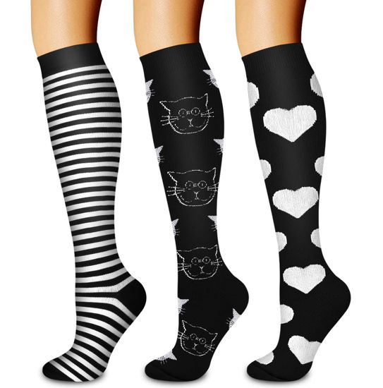 Picture of Laite Hebe 3 Pack Medical Compression Sock-Compression Sock for Women and Men-Best for Running,Nursing,Sports