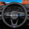 Picture of Deer Route Custom-Fit for Mazda Steering Wheel Cover, Premium Leather Car Steering Wheel Cover with Logo, Non-Slip, Breathable, for Mazda Accessories (D-Style,for Mazda)