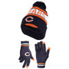 Picture of Ultra Game NFL Official Adults Unisex Super Soft Winter Beanie Knit Hat With Extra Warm Touch Screen Gloves, Chicago Bears, Team Color 1, 1SIZE