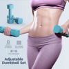 Picture of Zempox Adjustable Dumbbell Set of 2, 4 in 1 Free Weights Dumbbells Set for Women, Hand Weights for Women at Home, Each 2lb 3lb 4lb 5lb with TPU Soft Rubber Handle for Home Gym Exercise Training