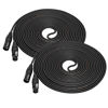 Picture of MIKIZ XLR Male to Female Audio Cables 25ft 2 Packs Premium Balanced Microphone Patch Cords 3-pin