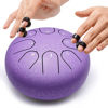 Picture of Steel Tongue Drum Musical Instruments: 6 Inch 8 Notes Metal Hand Drums, Music Gifts for Family Friends (Lavender)