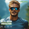 Picture of Foliful 3 Pack Polarized Sports Sunglasses for Men, Mens Sunglasses Wrap Around UV400 Protection for Cycling Fishing Driving