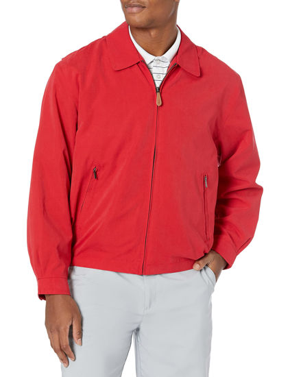 Picture of LONDON FOG mens Auburn Zip-front Golf (Regular & Big-tall Sizes) Cotton Lightweight Jacket, True Red, 4X-Large Tall US