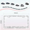 Picture of QUANQIUFEI 1 Pack Bling License Plate Frames, Sparkly Rhinestone Diamond Car License Plate Cover for Women, Stainless Steel Car Accessories with Glitter Crystal Caps (1 Pack White)