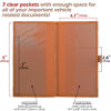 Picture of Auto Insurance and Registration Card Holder - Vehicle Glove Box Document Organizer - Car Essential Paperwork Holder for DMV, AAA, Contact Information Cards - Premium PU Leather Wallet Case - Orange