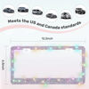 Picture of QUANQIUFEI 1 Pack Bling License Plate Frames, Sparkly Rhinestone Diamond Car License Plate Cover for Women, Stainless Steel Car Accessories with Glitter Crystal Caps (1 Pack Colorful)