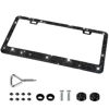 Picture of QUANQIUFEI 1 Pack Bling License Plate Frames, Sparkly Rhinestone Diamond Car License Plate Cover for Women, Stainless Steel Car Accessories with Glitter Crystal Caps (1 Pack Black)