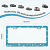 Picture of QUANQIUFEI 2 Pack Bling License Plate Frames, Sparkly Rhinestone Diamond Car License Plate Cover for Women, Stainless Steel Car Accessories with Glitter Crystal Caps (Blue Zircon)