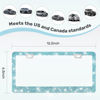 Picture of QUANQIUFEI 2 Pack Bling License Plate Frames, Sparkly Rhinestone Diamond Car License Plate Cover for Women, Stainless Steel Car Accessories with Glitter Crystal Caps (Aqua Bohemica)